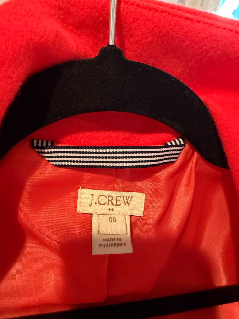 J. Crew Bright Red Wool Coat